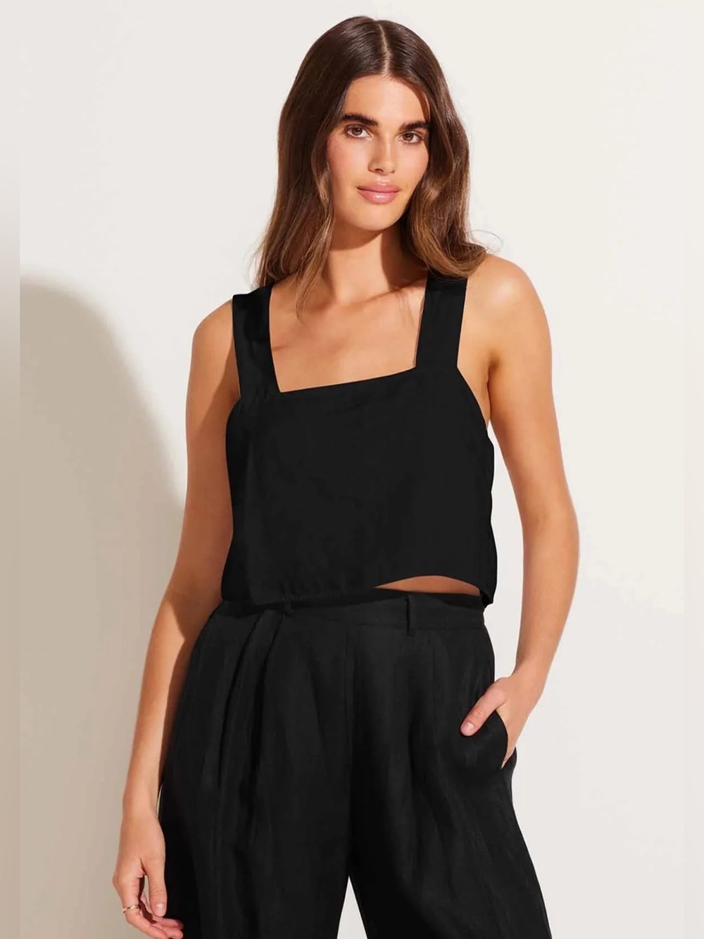 VITAMIN A Tallows Linen Crop Top